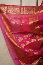 Rani Pink Chanderi Silk Saree - SRRPCSS493