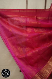 Rani Pink Chanderi Silk Saree - SRRPCSS493