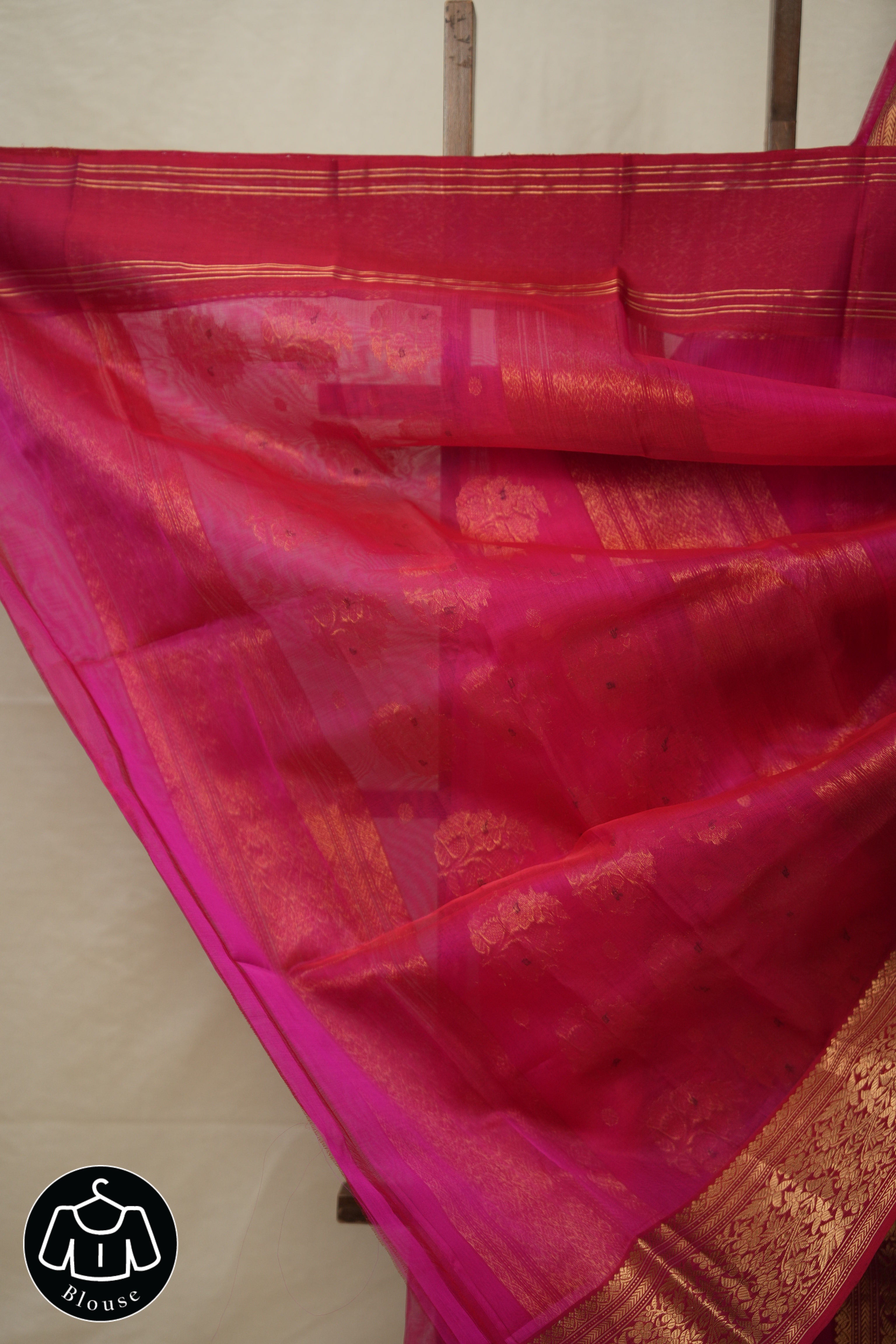 Rani Pink Chanderi Silk Saree - SRRPCSS493