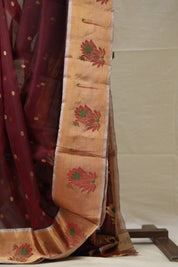 Dark Brown Chanderi Silk Saree - SRDBCSS511
