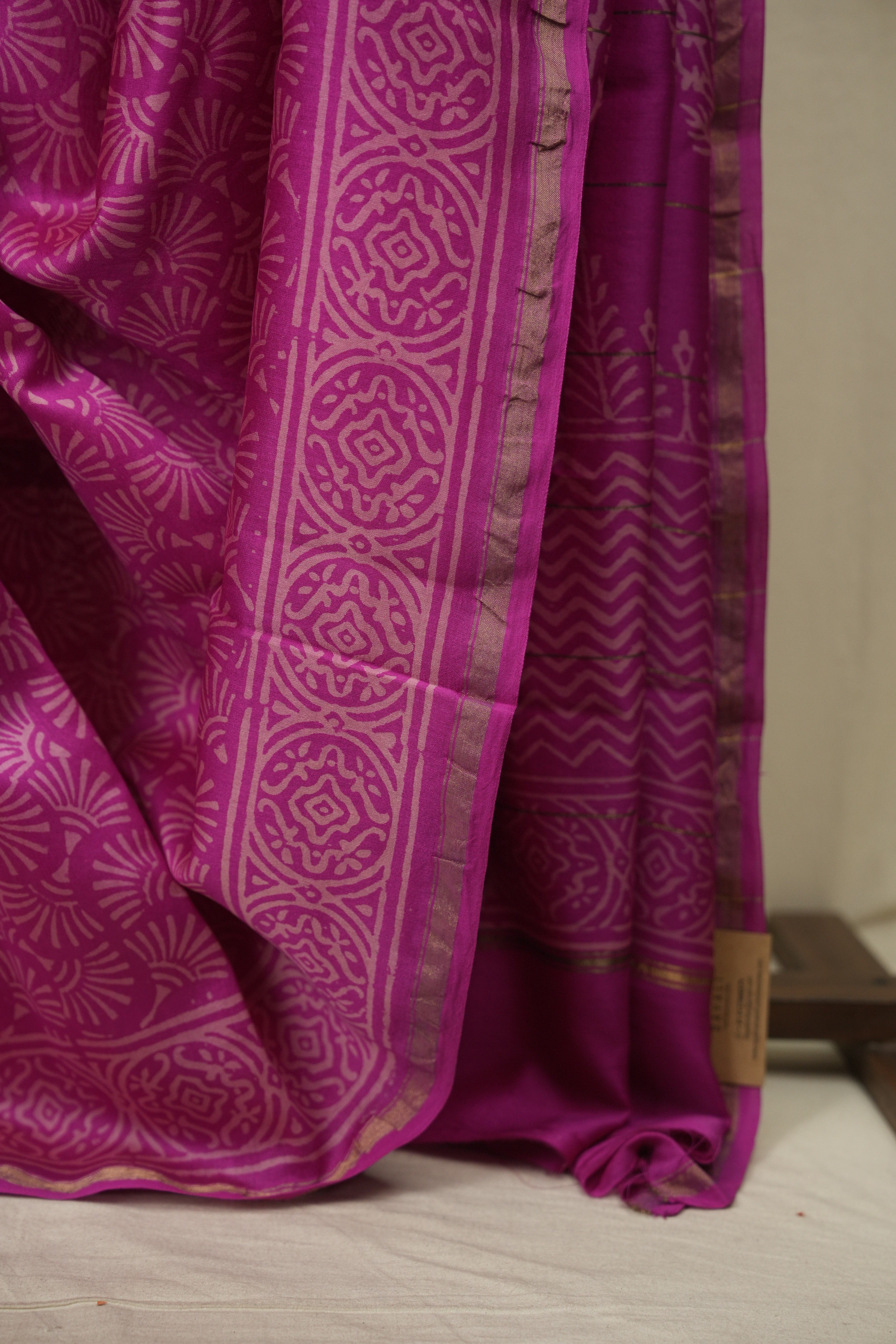 Pink HBP Cotton Silk Saree With Chanderi Border - SRPCSS1788
