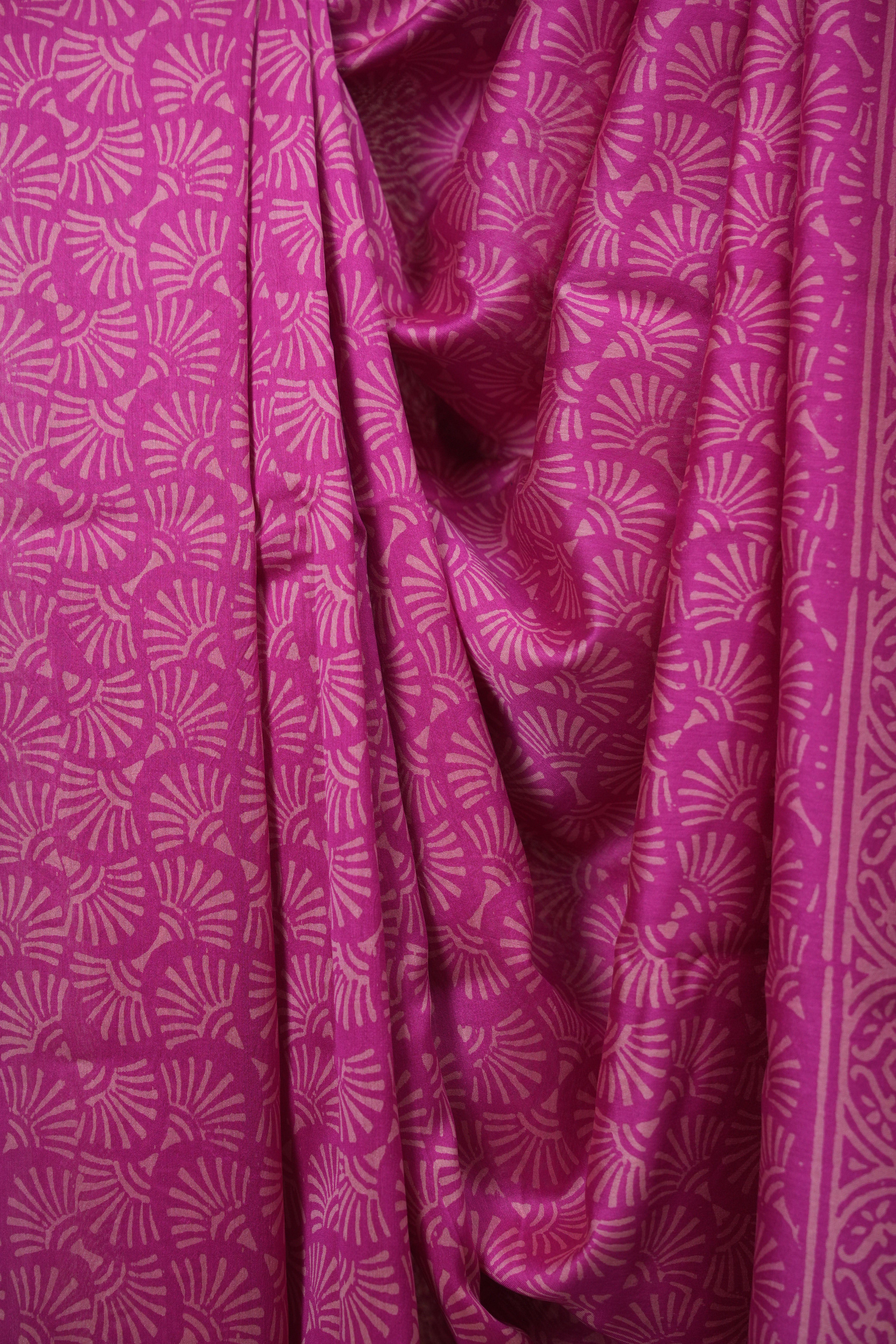 Pink HBP Cotton Silk Saree With Chanderi Border - SRPCSS1788