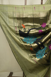 Pista Green Cotton Paithani Saree -SRPGCPS779