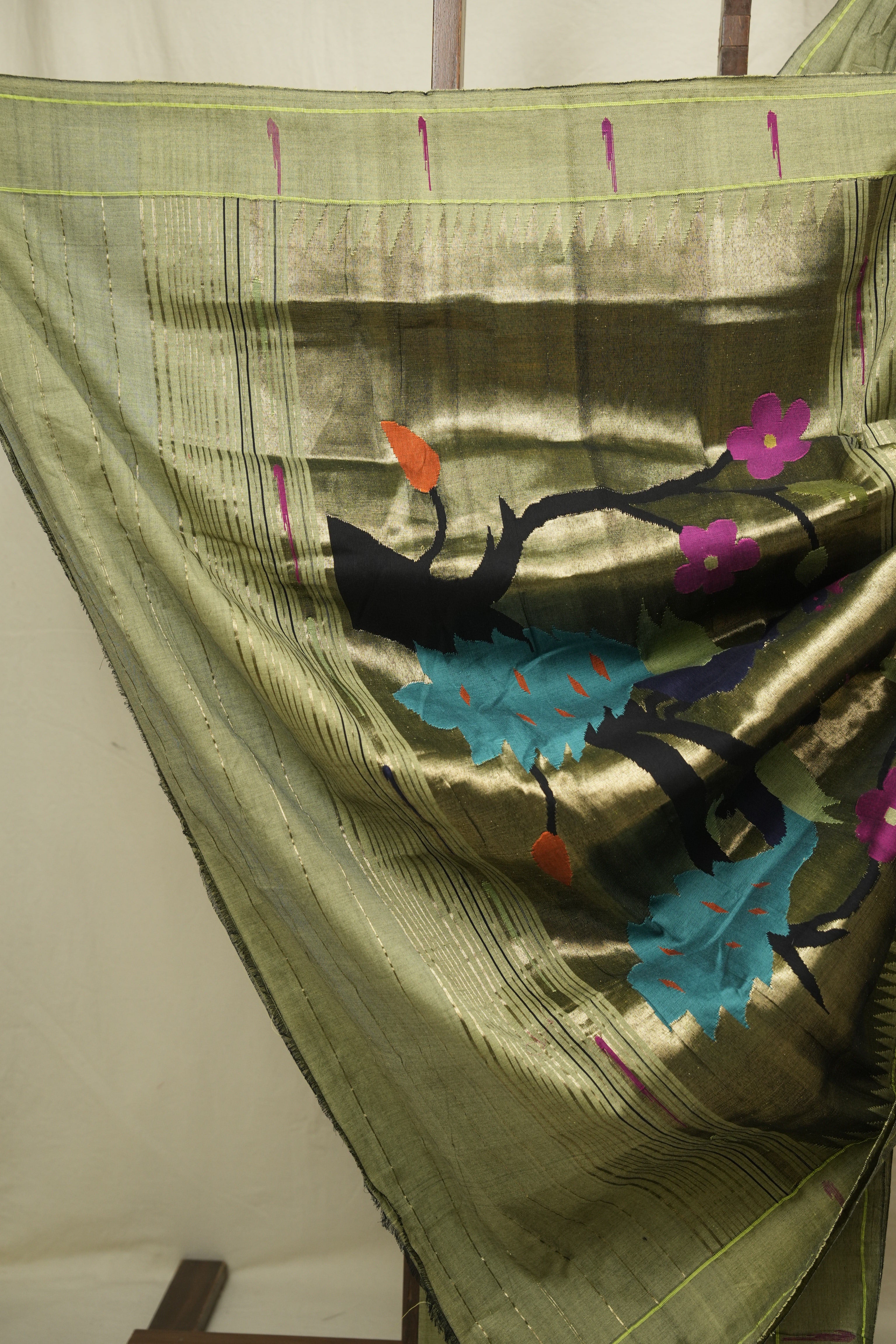 Pista Green Cotton Paithani Saree -SRPGCPS779