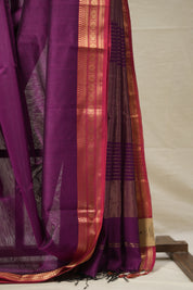 Purple Maheshwari Saree - SRPMS939