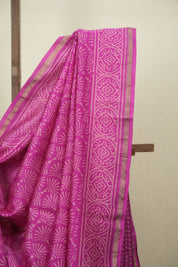 Pink HBP Cotton Silk Saree With Chanderi Border - SRPCSS1788