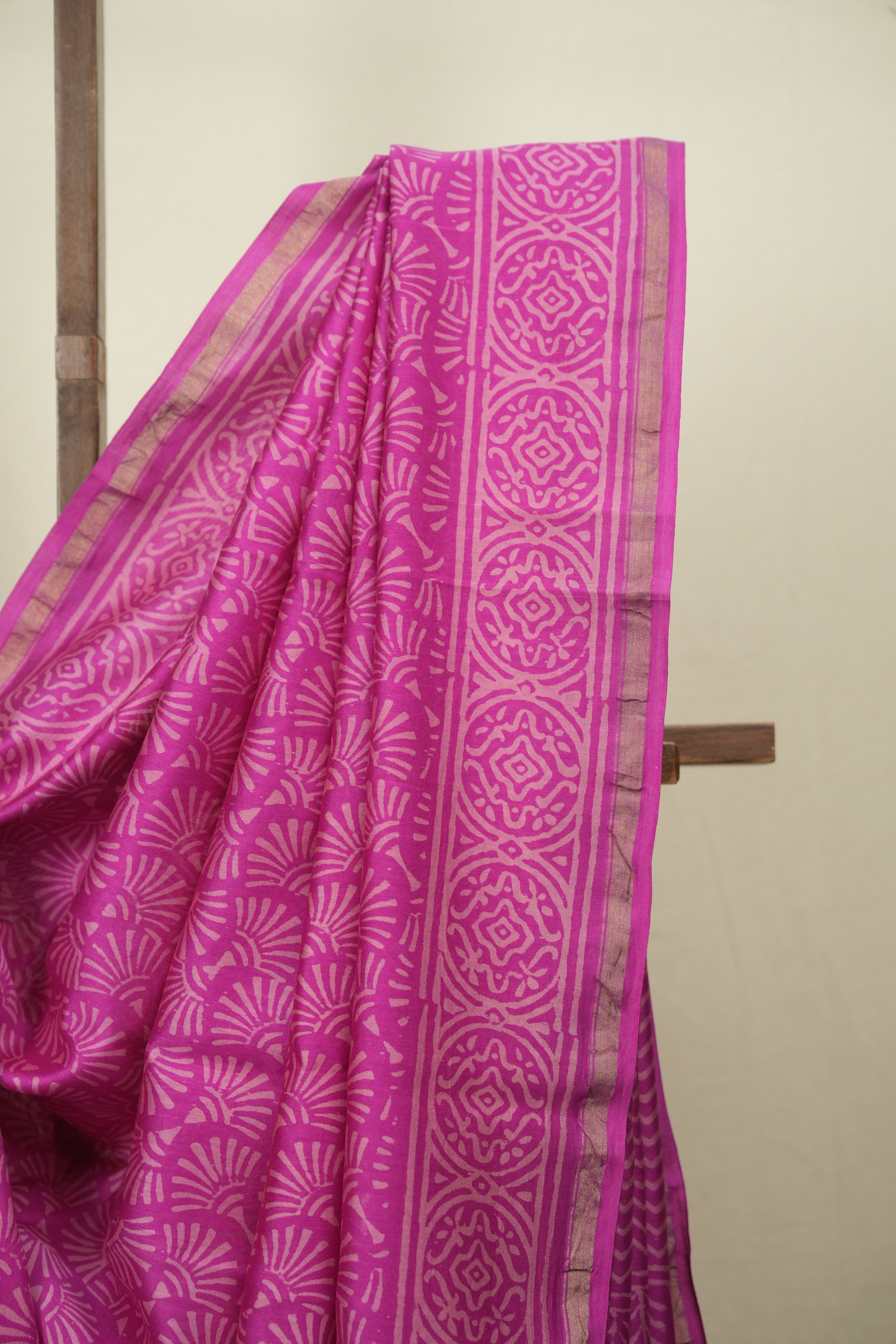 Pink HBP Cotton Silk Saree With Chanderi Border - SRPCSS1788
