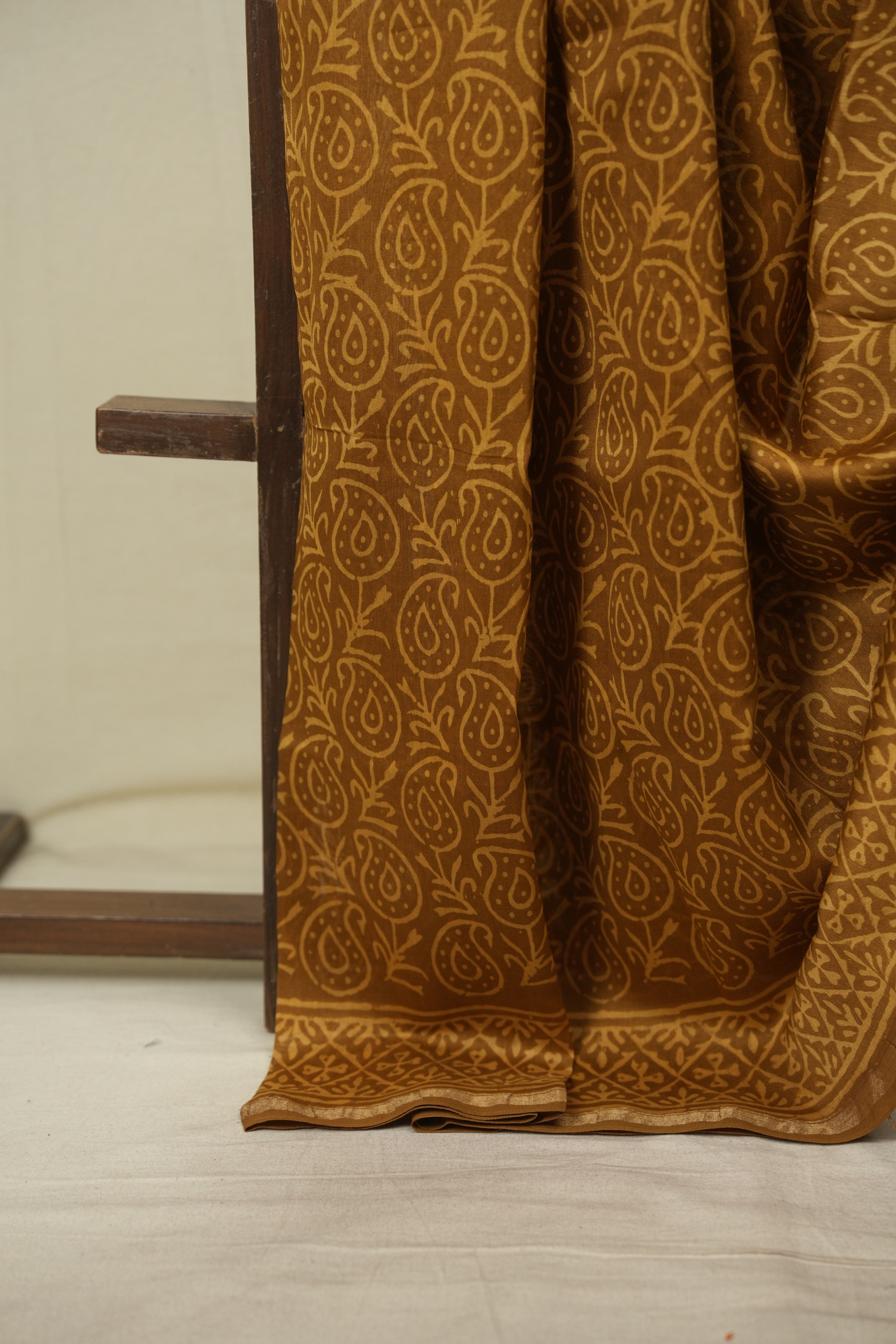 Mustard HBP Cotton Silk Saree With Chanderi Border - SRMCSS1786