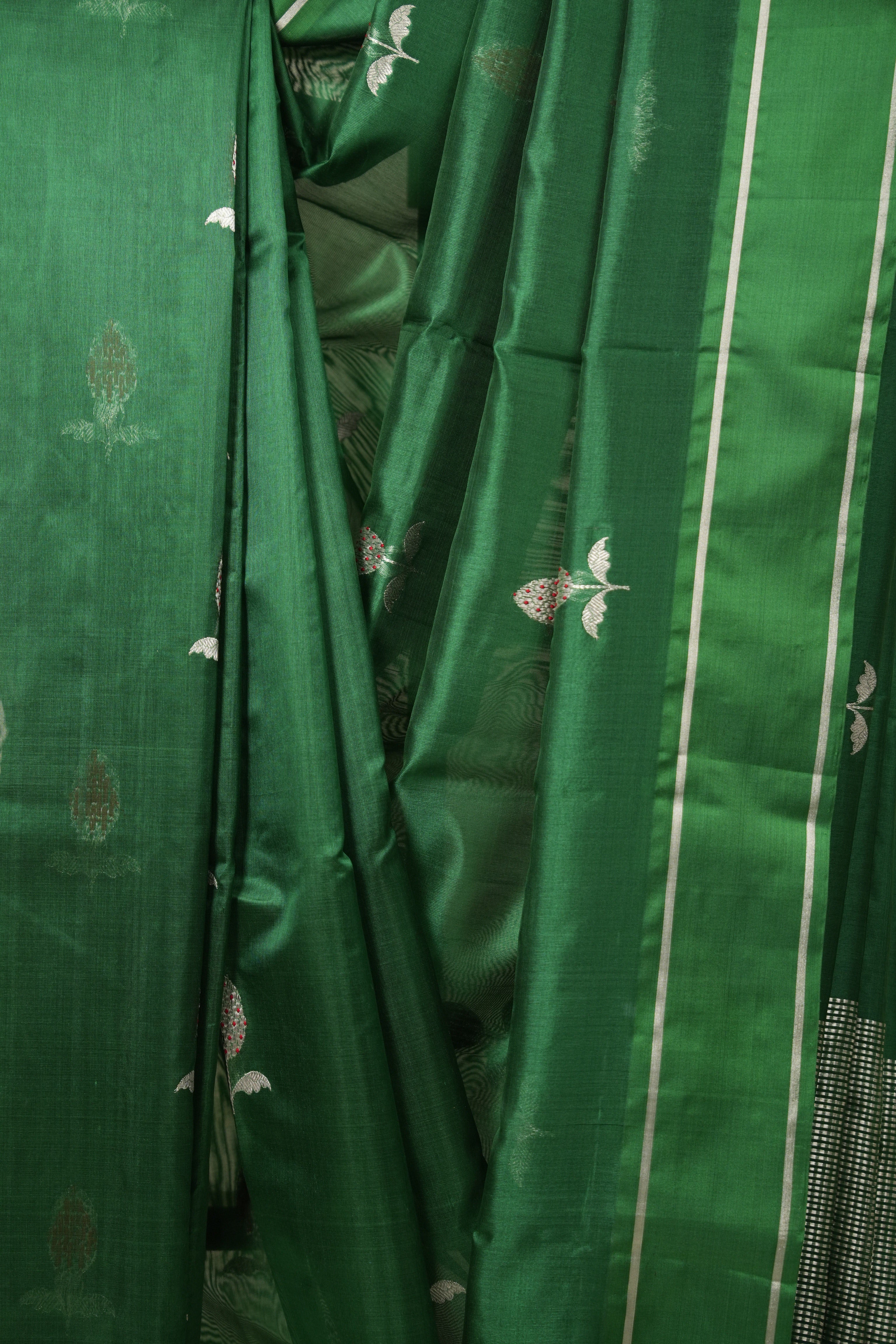 Green Pattu Chanderi silk Saree - SRGPCSS460