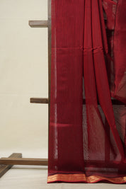 Maroon Maheshwari Saree - SRMMS893