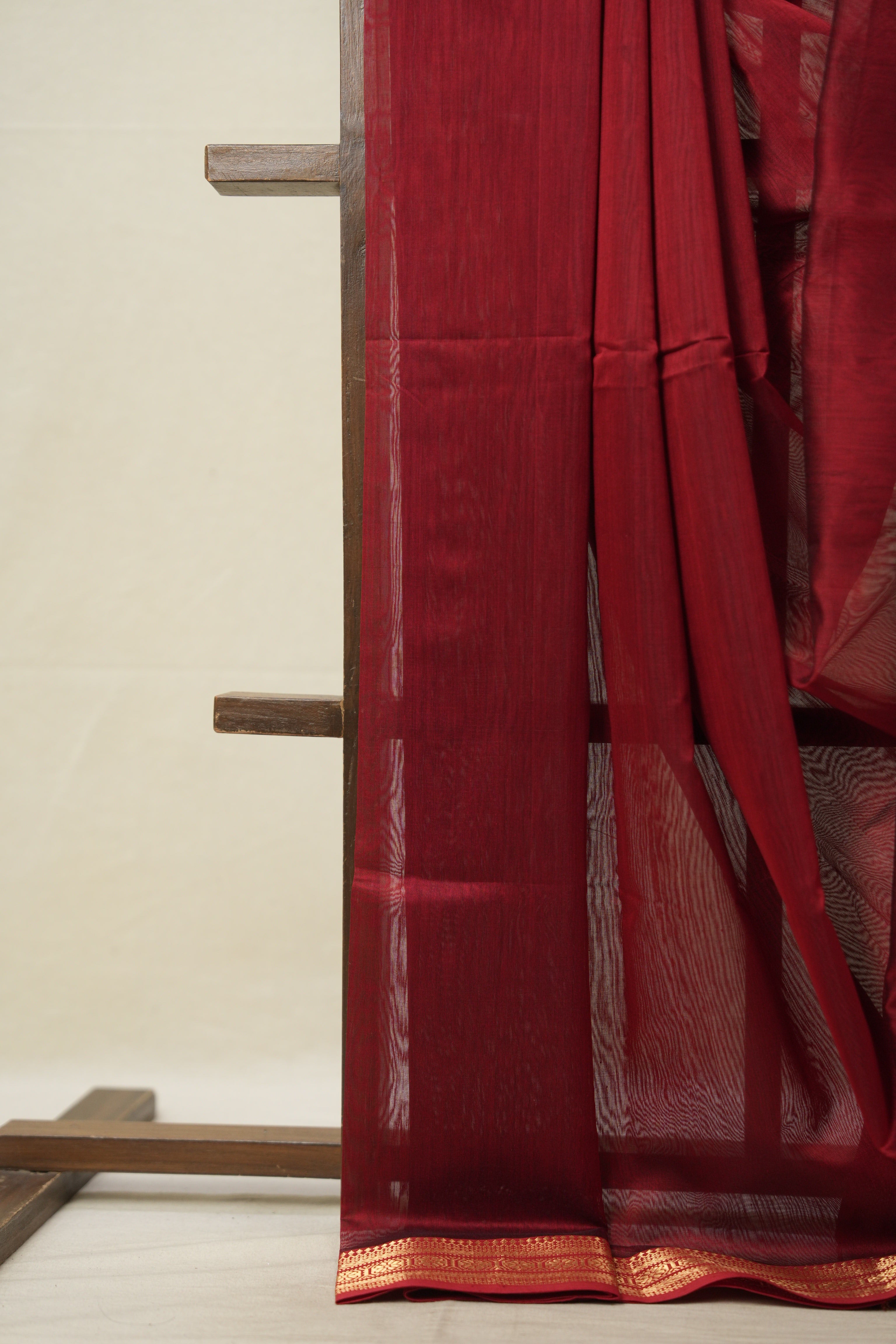 Maroon Maheshwari Saree - SRMMS893