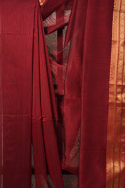Maroon Maheshwari Saree - SRMMS893