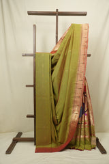 Green Cotton Paithani Saree - SRGCPS821