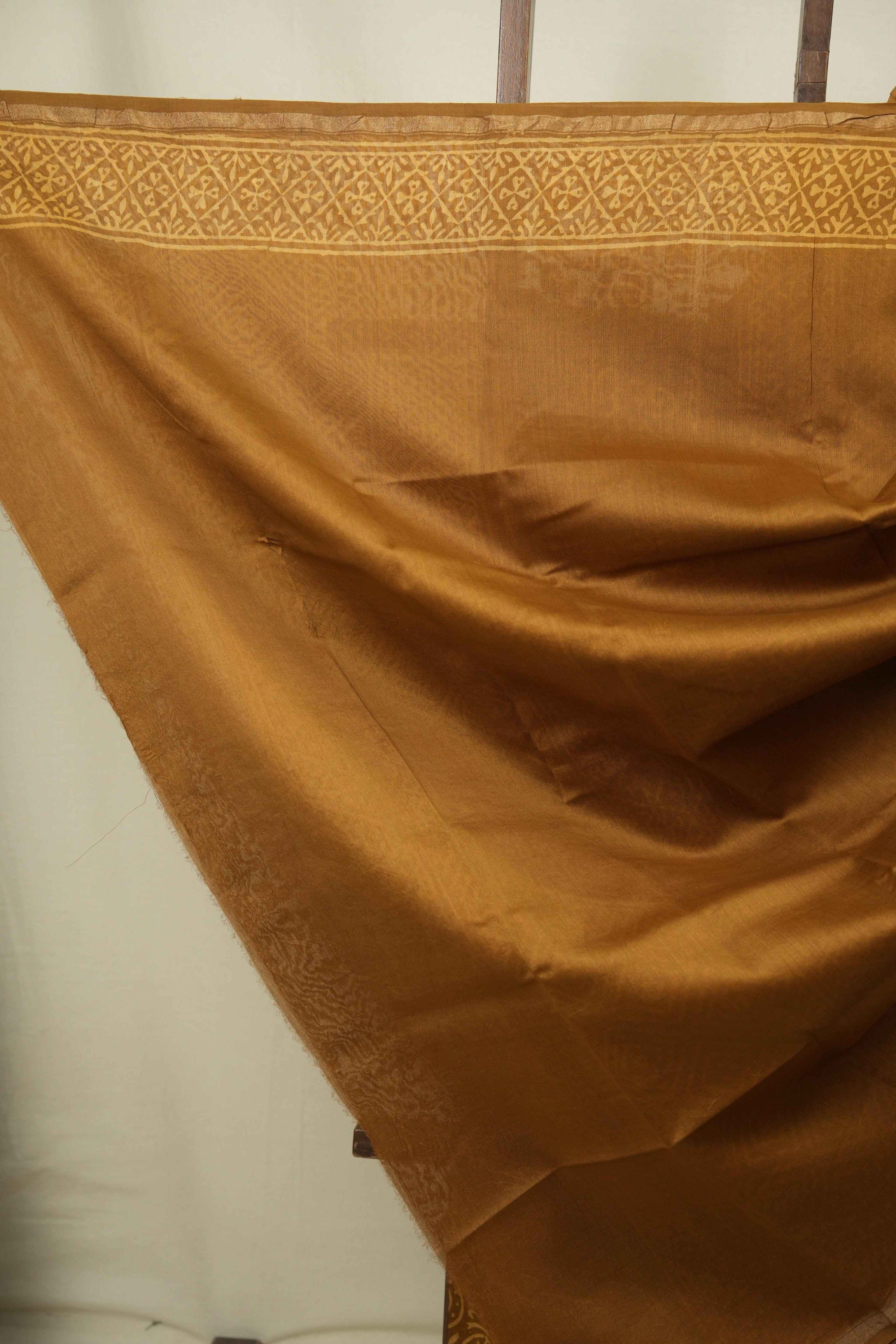 Mustard HBP Cotton Silk Saree With Chanderi Border - SRMCSS1786