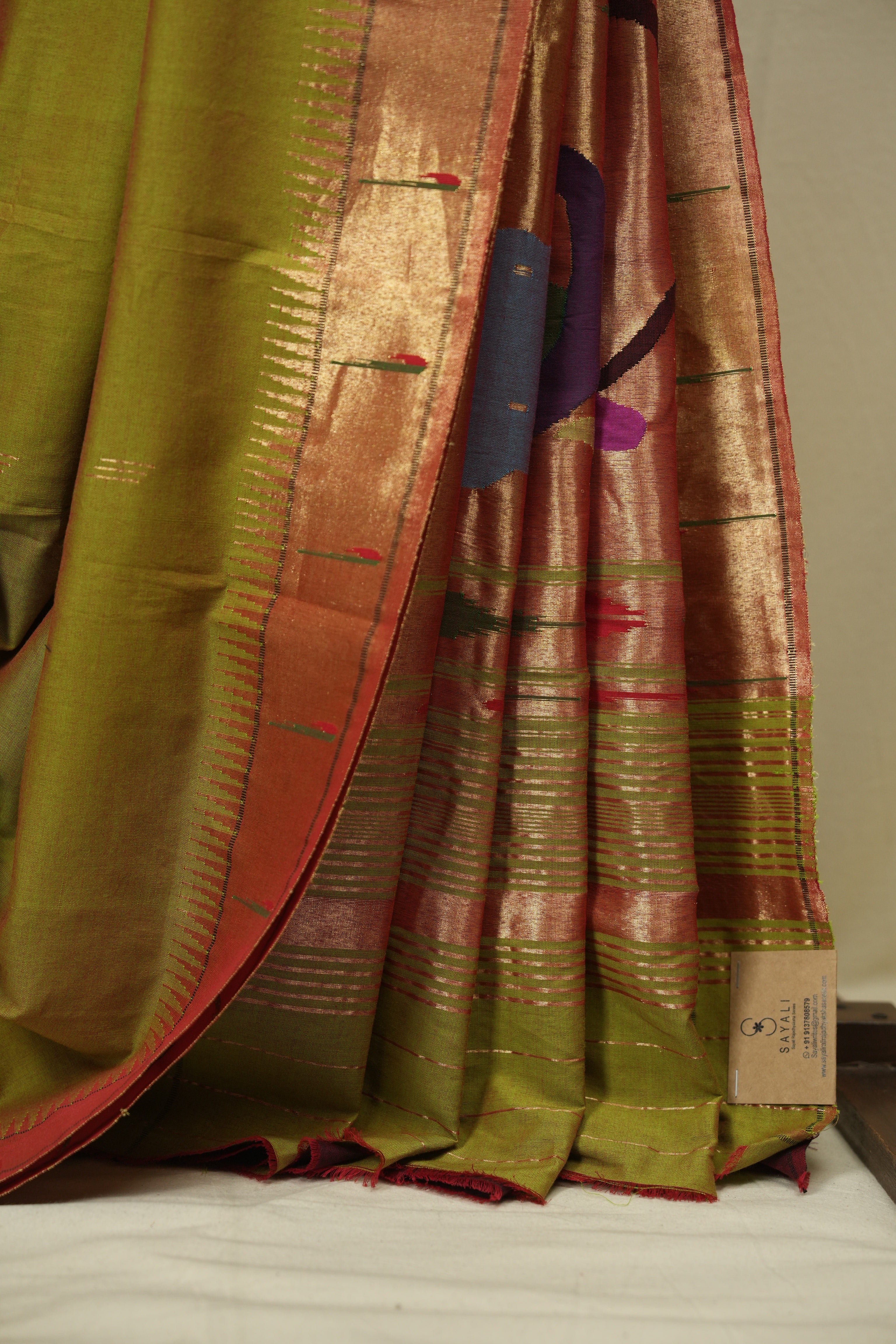 Green Cotton Paithani Saree - SRGCPS821