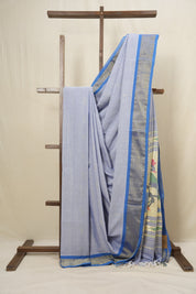 Pastel Blue Cotton Paithani Saree - SRPBCPS438