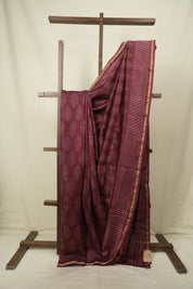 Maroon HBP Cotton Silk Saree With Chanderi Border - SRMCSS1787
