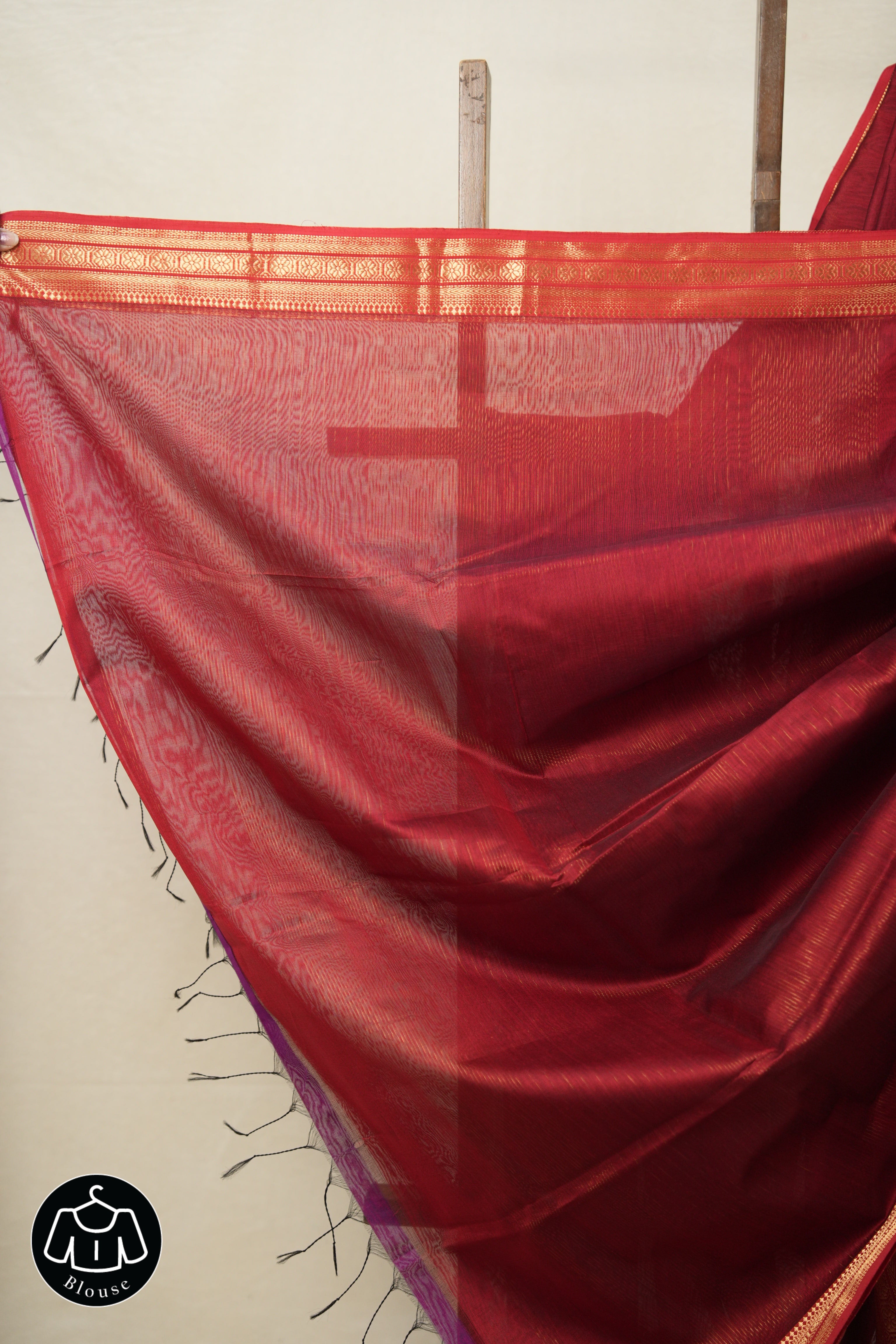 Maroon Maheshwari Saree - SRMMS893