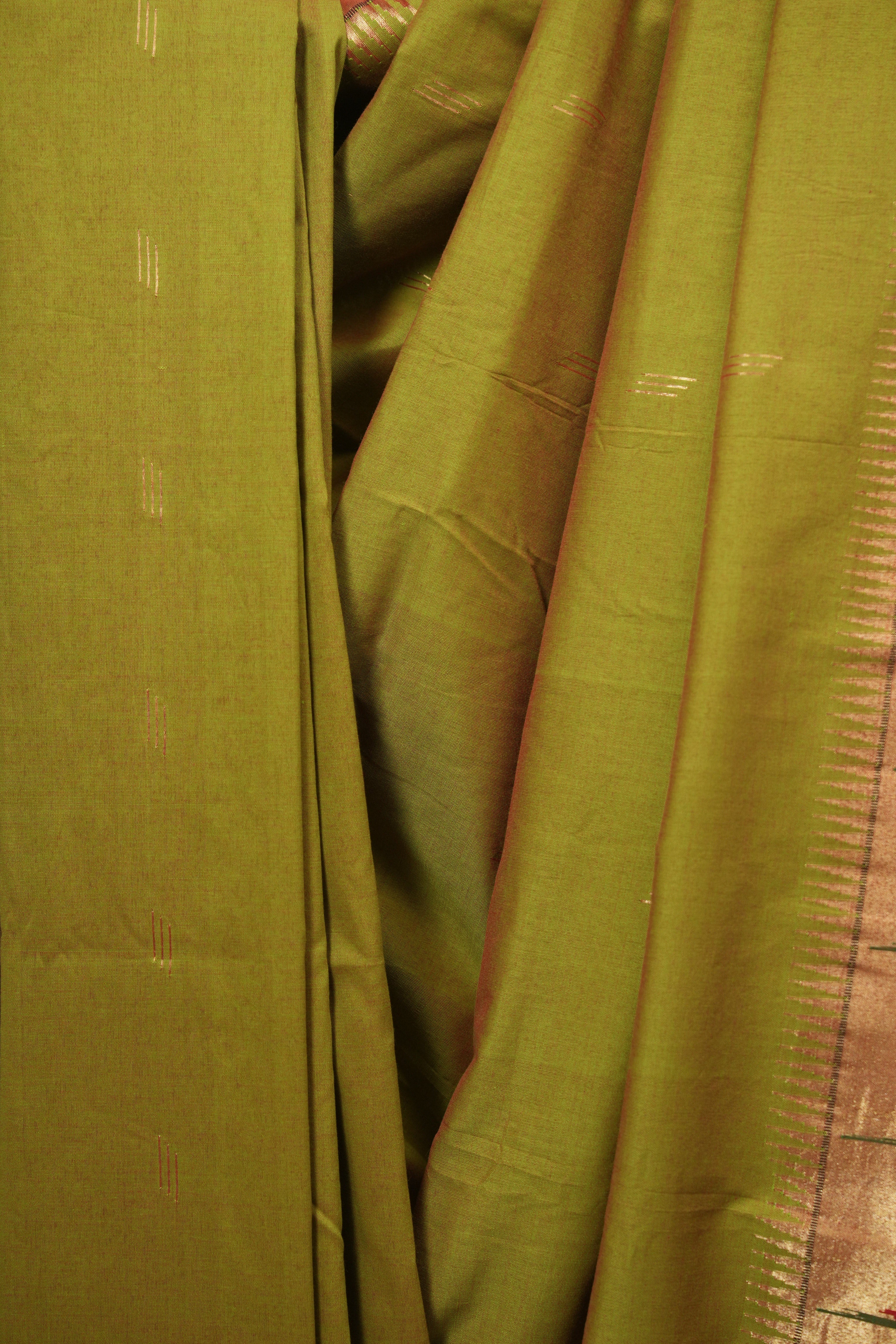 Green Cotton Paithani Saree - SRGCPS821
