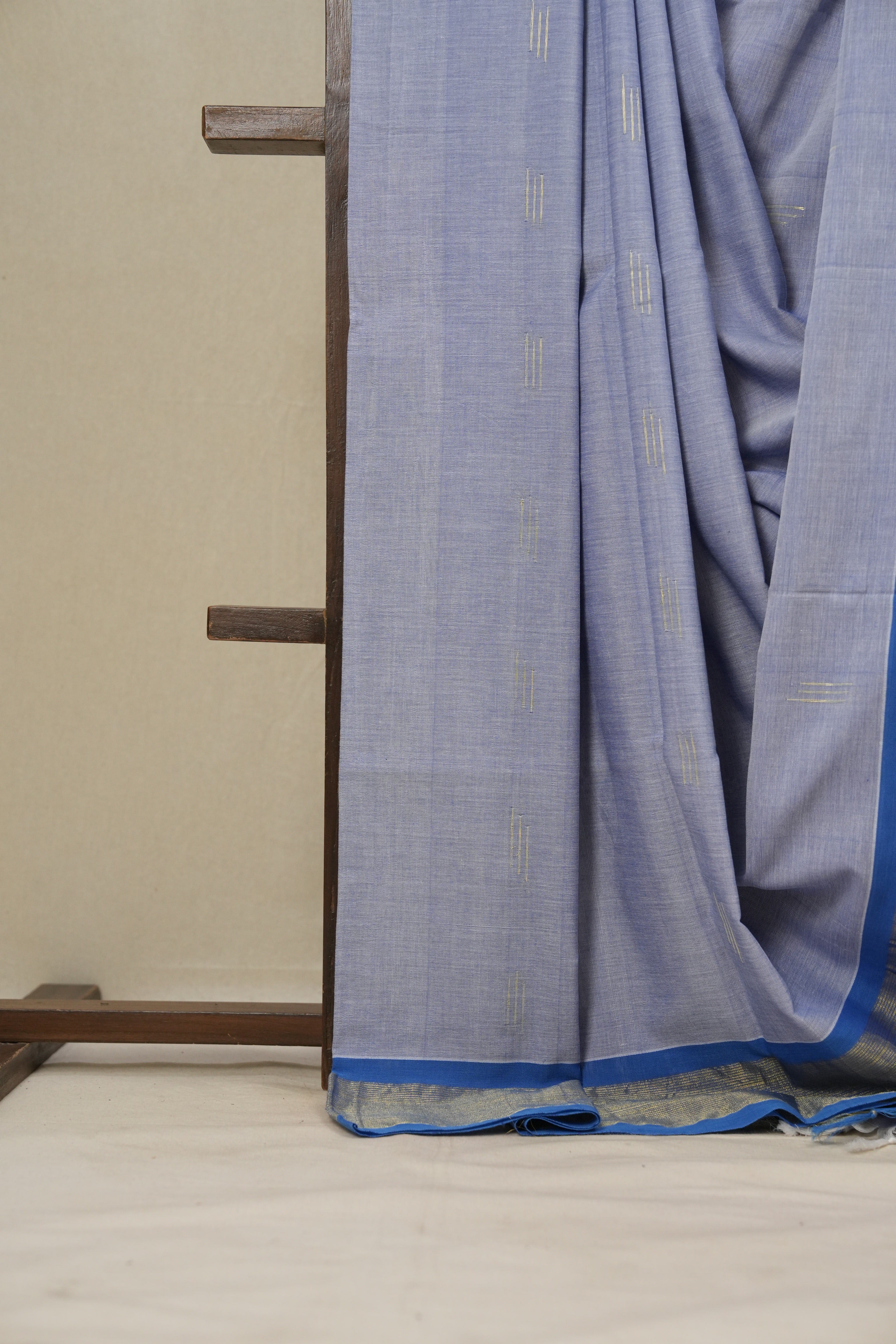 Pastel Blue Cotton Paithani Saree - SRPBCPS438