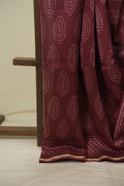Maroon HBP Cotton Silk Saree With Chanderi Border - SRMCSS1787