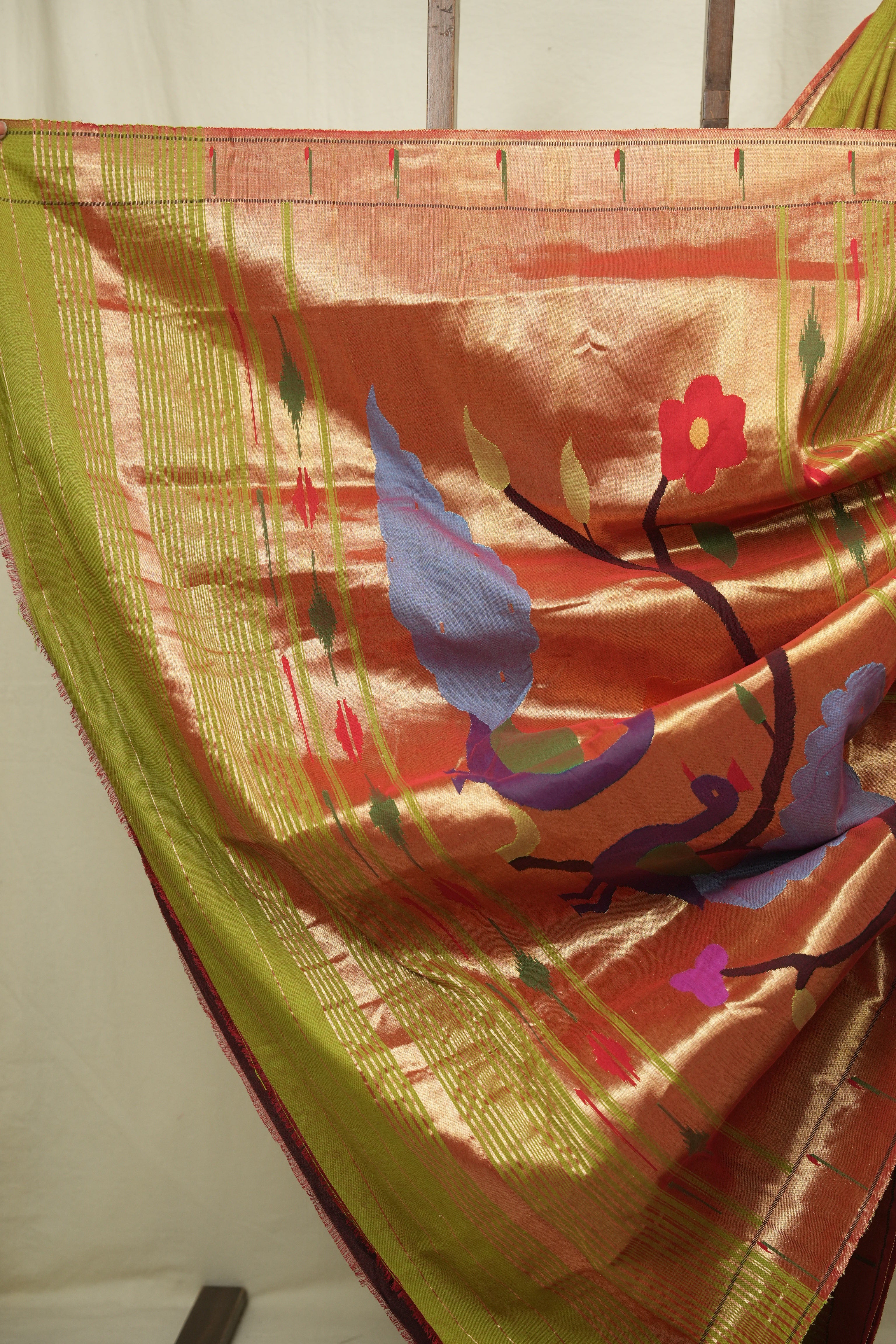 Green Cotton Paithani Saree - SRGCPS821