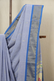 Pastel Blue Cotton Paithani Saree - SRPBCPS438