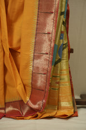 Yellow Cotton Paithani Saree - SRYCPS822