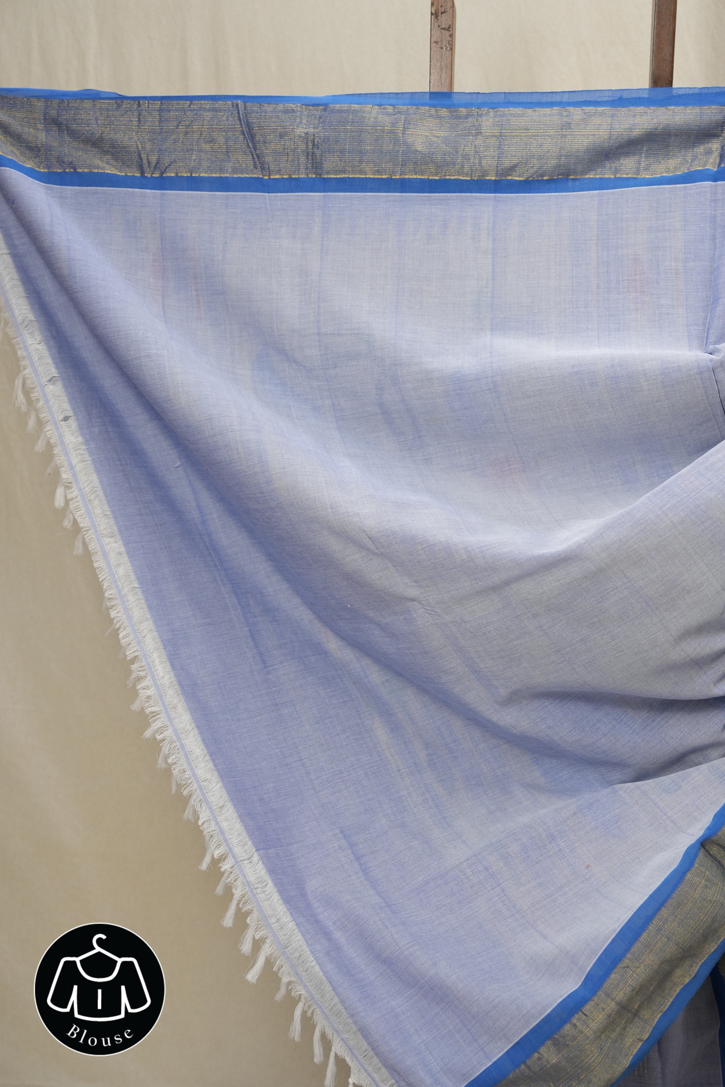 Pastel Blue Cotton Paithani Saree - SRPBCPS438