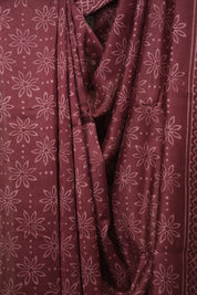 Maroon HBP Cotton Silk Saree With Chanderi Border - SRMCSS1795