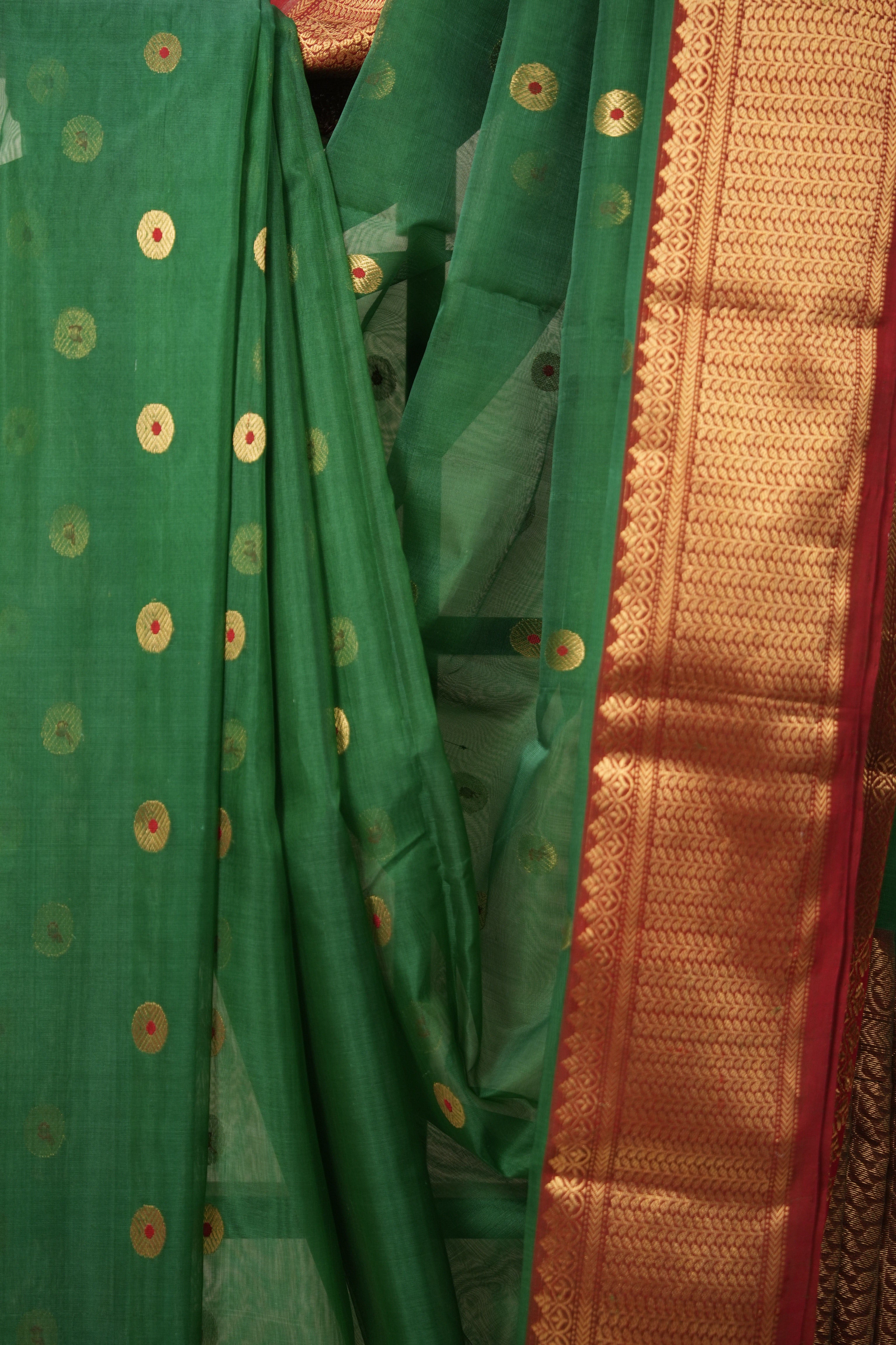 Green Chanderi Silk Saree - SRGCSS480