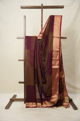 Maroon Maheshwari Saree - SRMMS900