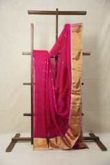 Dual Tone Aboli Pink Chanderi Silk Saree - SRDTAPCSS506