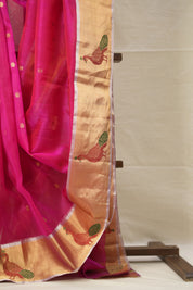 Dual Tone Aboli Pink Chanderi Silk Saree - SRDTAPCSS506