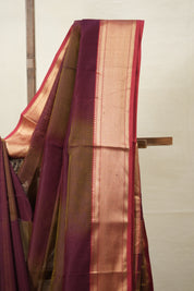 Maroon Maheshwari Saree - SRMMS900