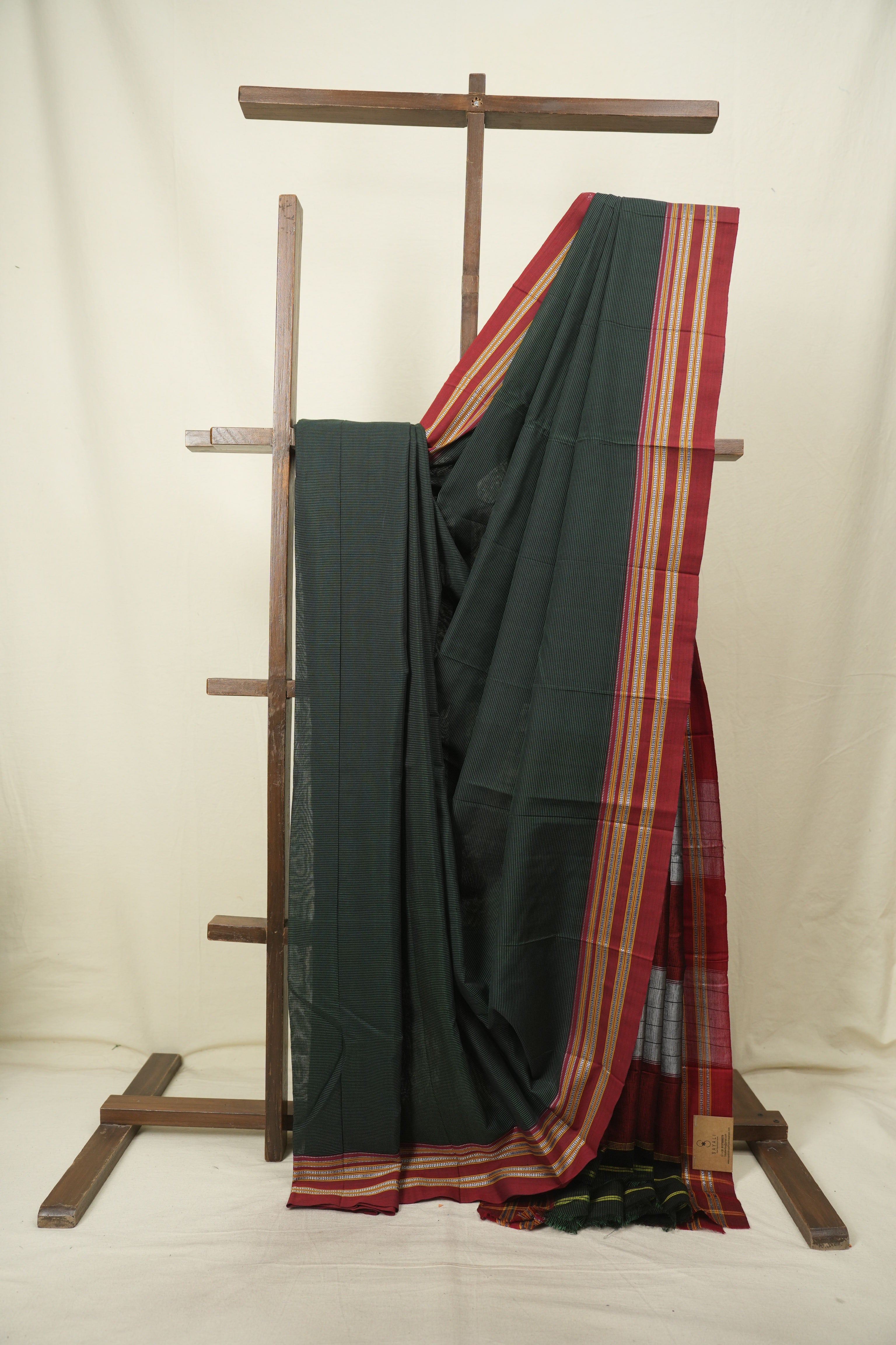 Green Cotton IIkal Saree - SRGCIS1104