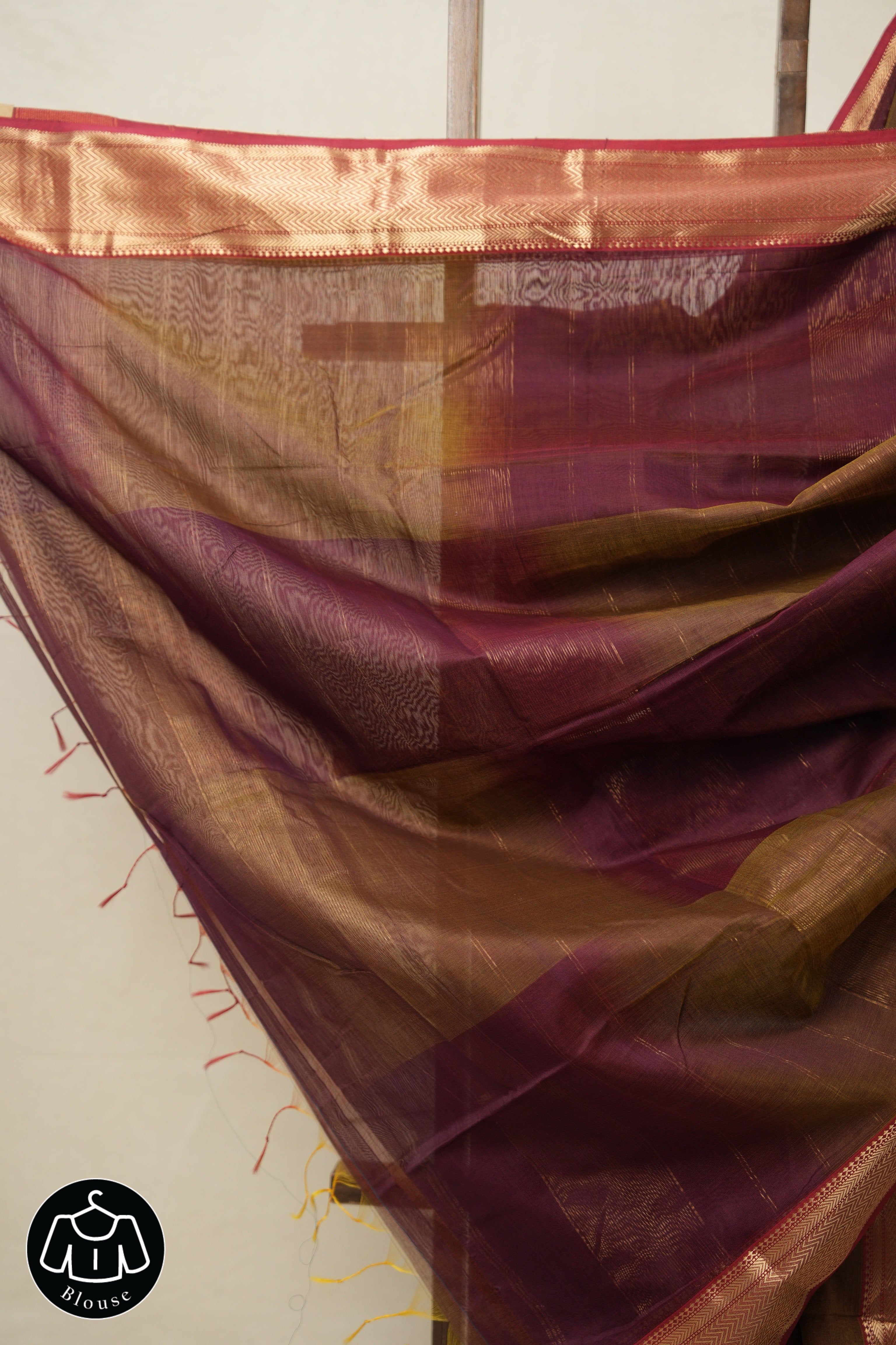 Maroon Maheshwari Saree - SRMMS900