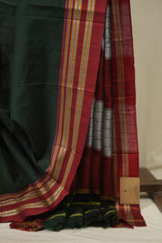 Green Cotton IIkal Saree - SRGCIS1104