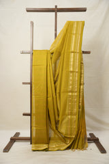 Mustard Yellow Maheshwari Saree - SRMYMS940