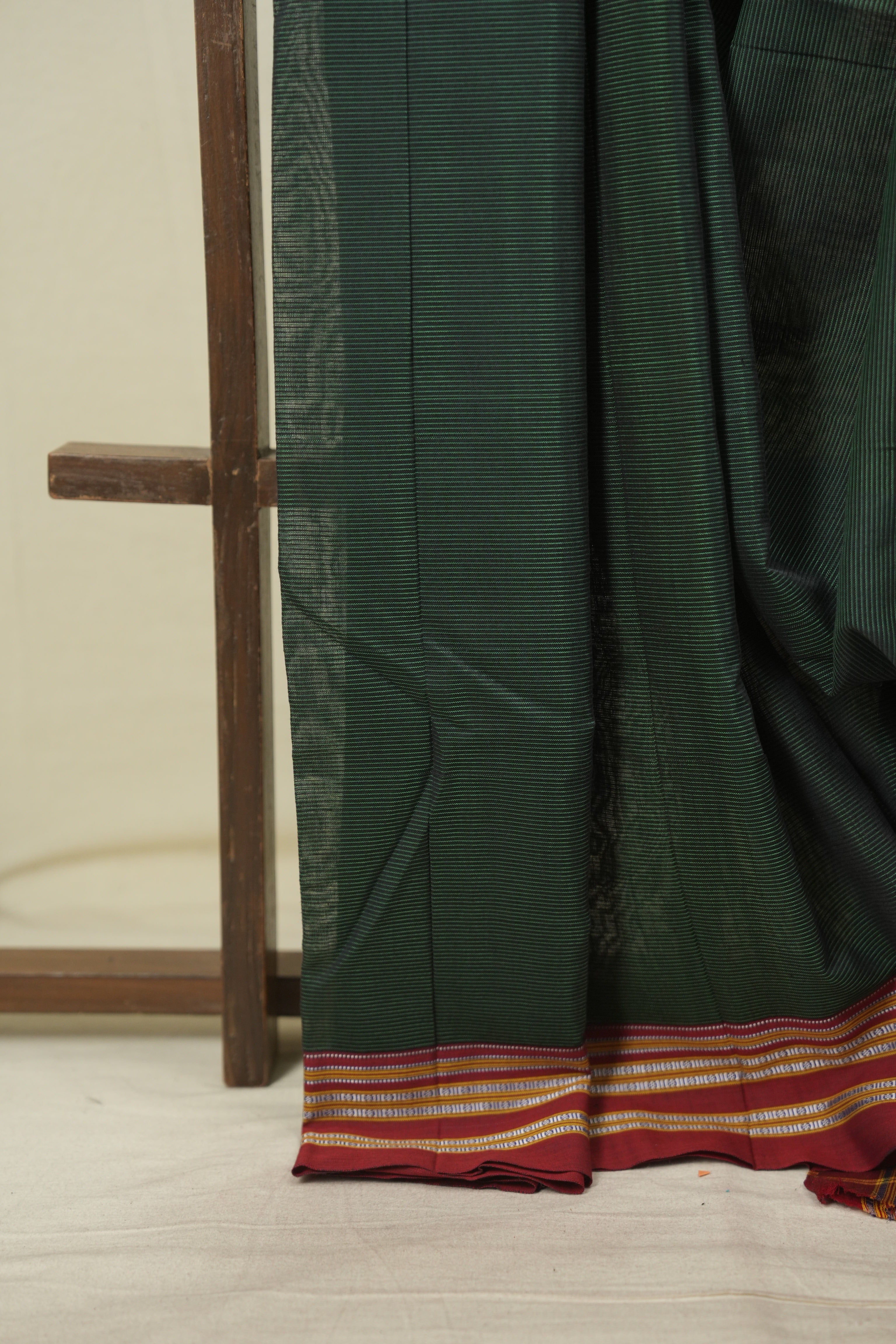 Green Cotton IIkal Saree - SRGCIS1104