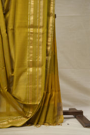 Mustard Yellow Maheshwari Saree - SRMYMS940