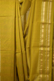 Mustard Yellow Maheshwari Saree - SRMYMS940