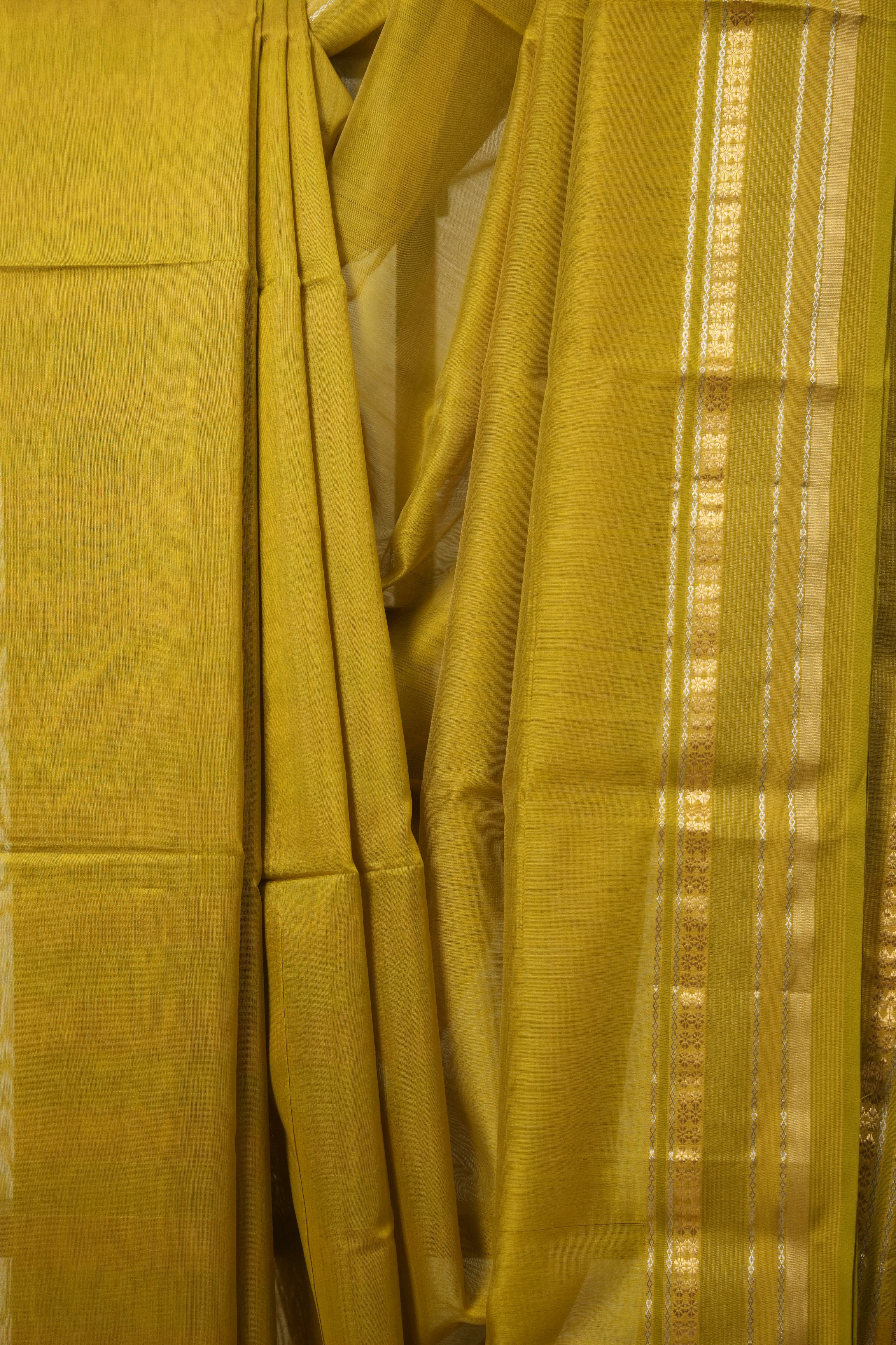Mustard Yellow Maheshwari Saree - SRMYMS940