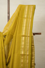 Mustard Yellow Maheshwari Saree - SRMYMS940