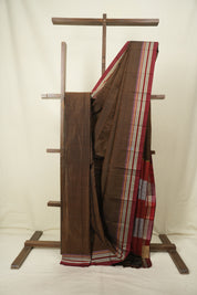 Rust Cotton IIkal Saree - SRRCIS1103