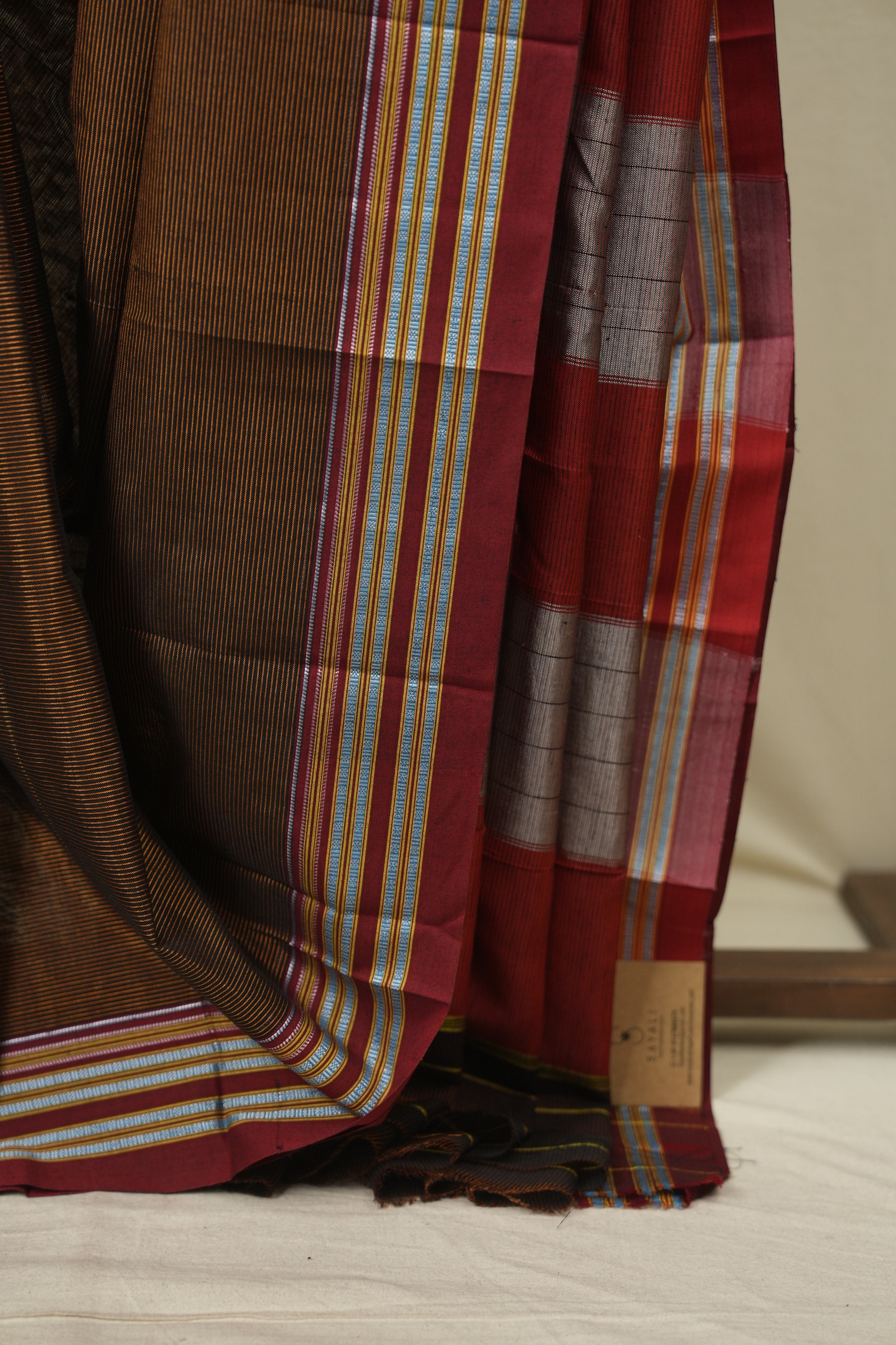 Rust Cotton IIkal Saree - SRRCIS1103