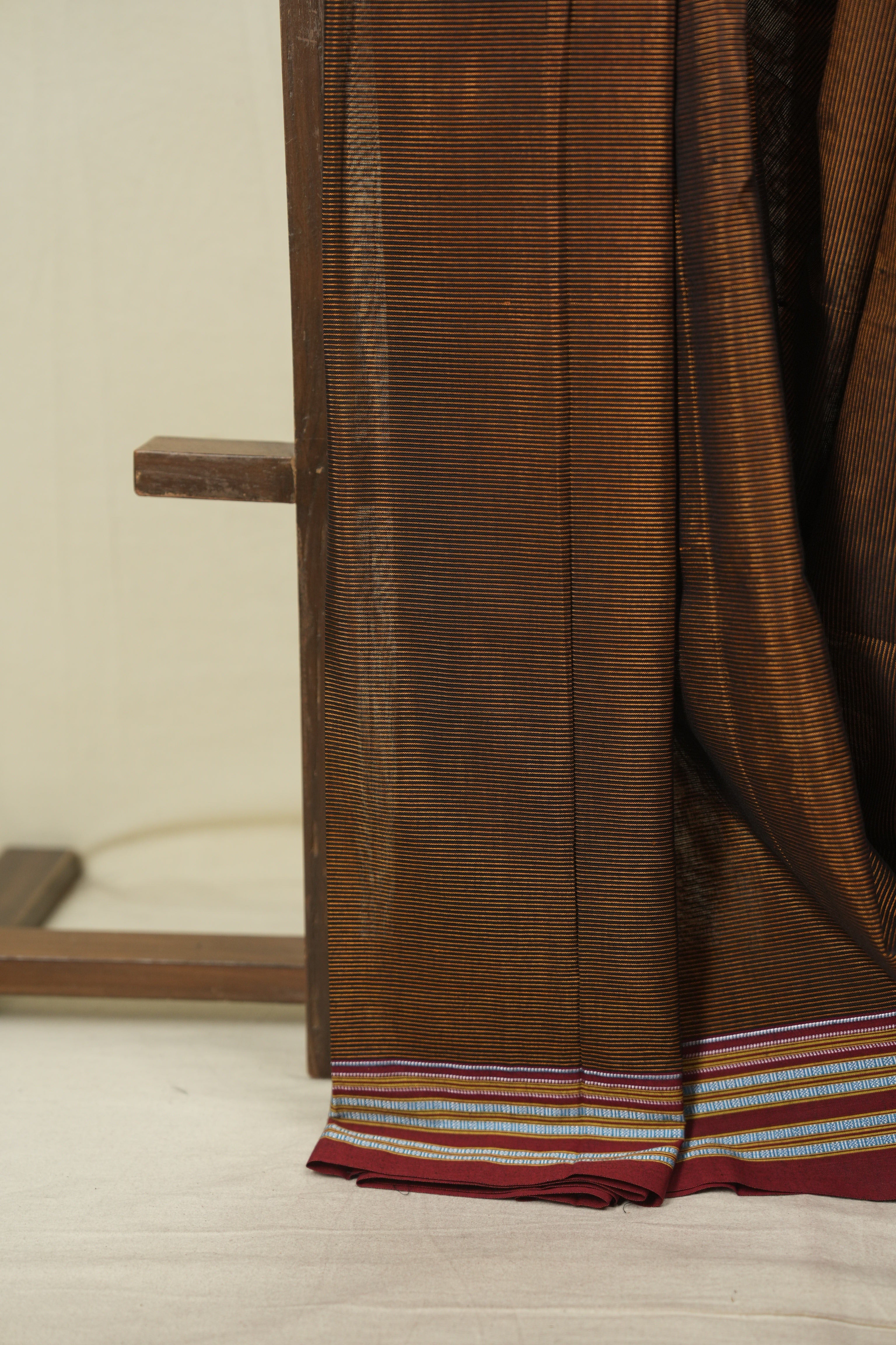 Rust Cotton IIkal Saree - SRRCIS1103