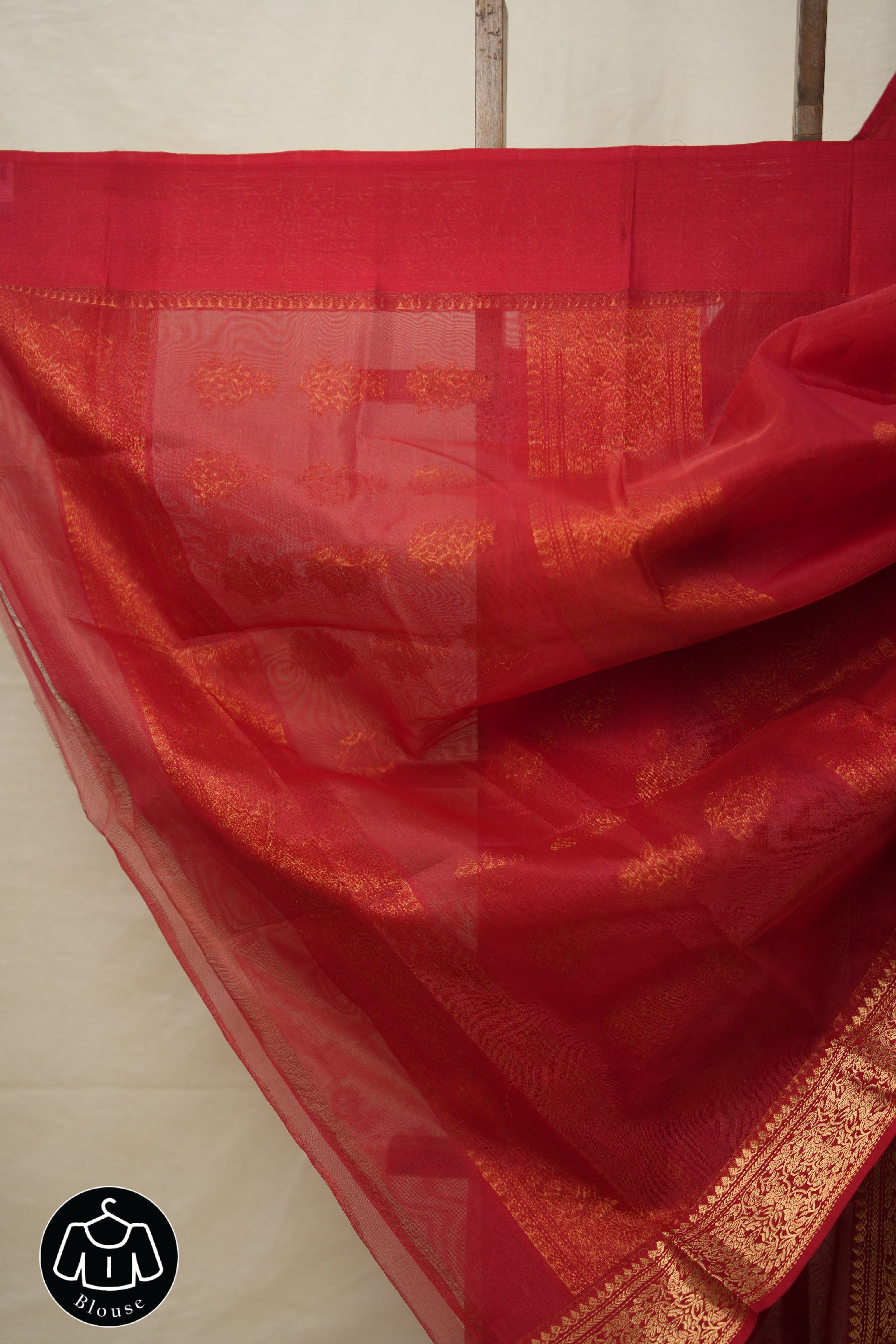 Dark Red Chanderi Silk Saree - SRDRCSS492