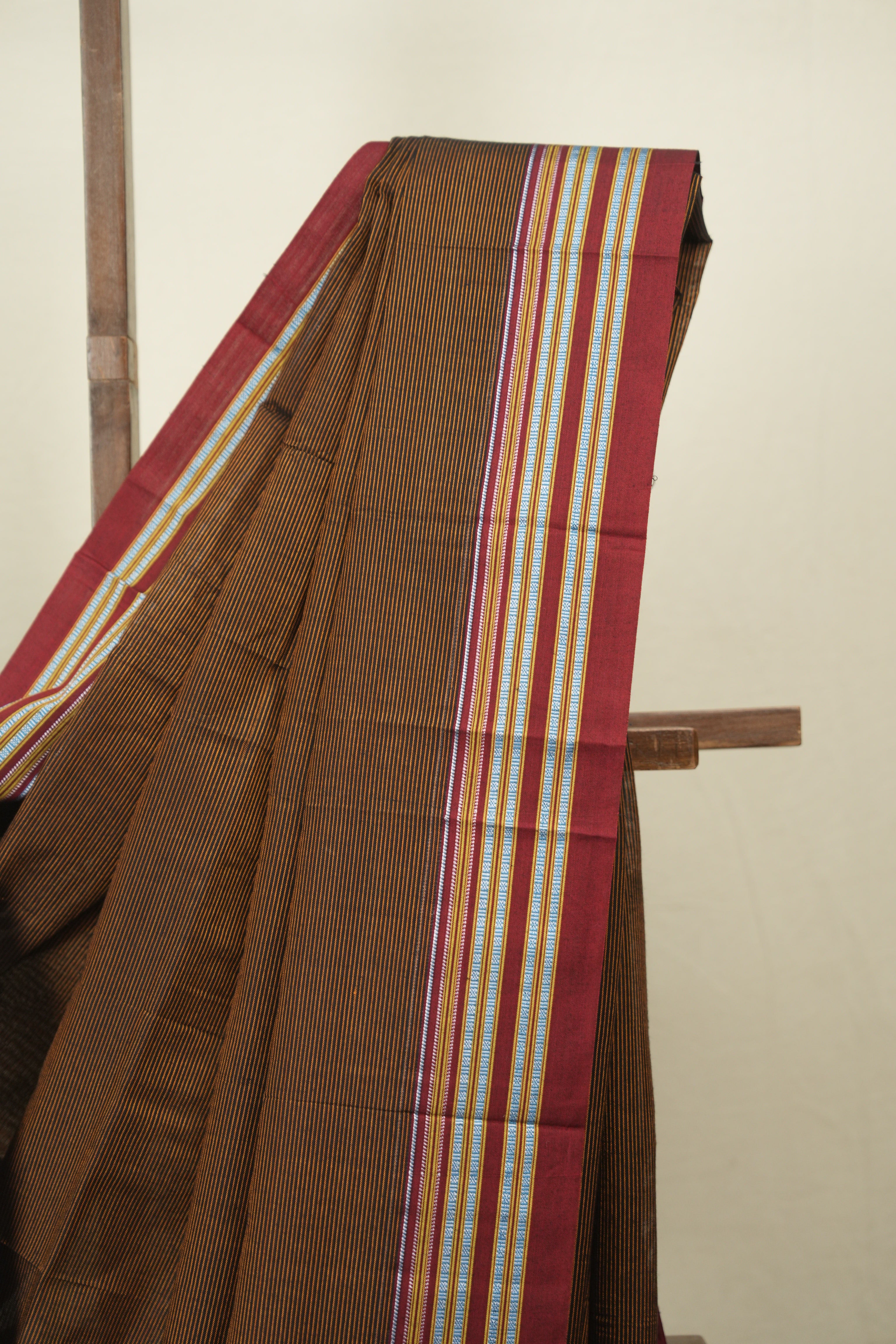 Rust Cotton IIkal Saree - SRRCIS1103