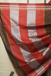 Rust Cotton IIkal Saree - SRRCIS1103